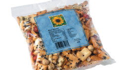 Linx TTO-Codierung auf Reis-Snack im Kunststoffbeutel
