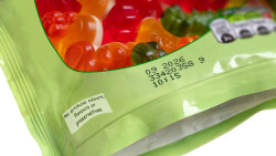 Flexible packaging film marked with inkjet printing