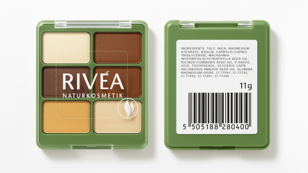 Etikett auf Kosmetikprodukt Lidschatten