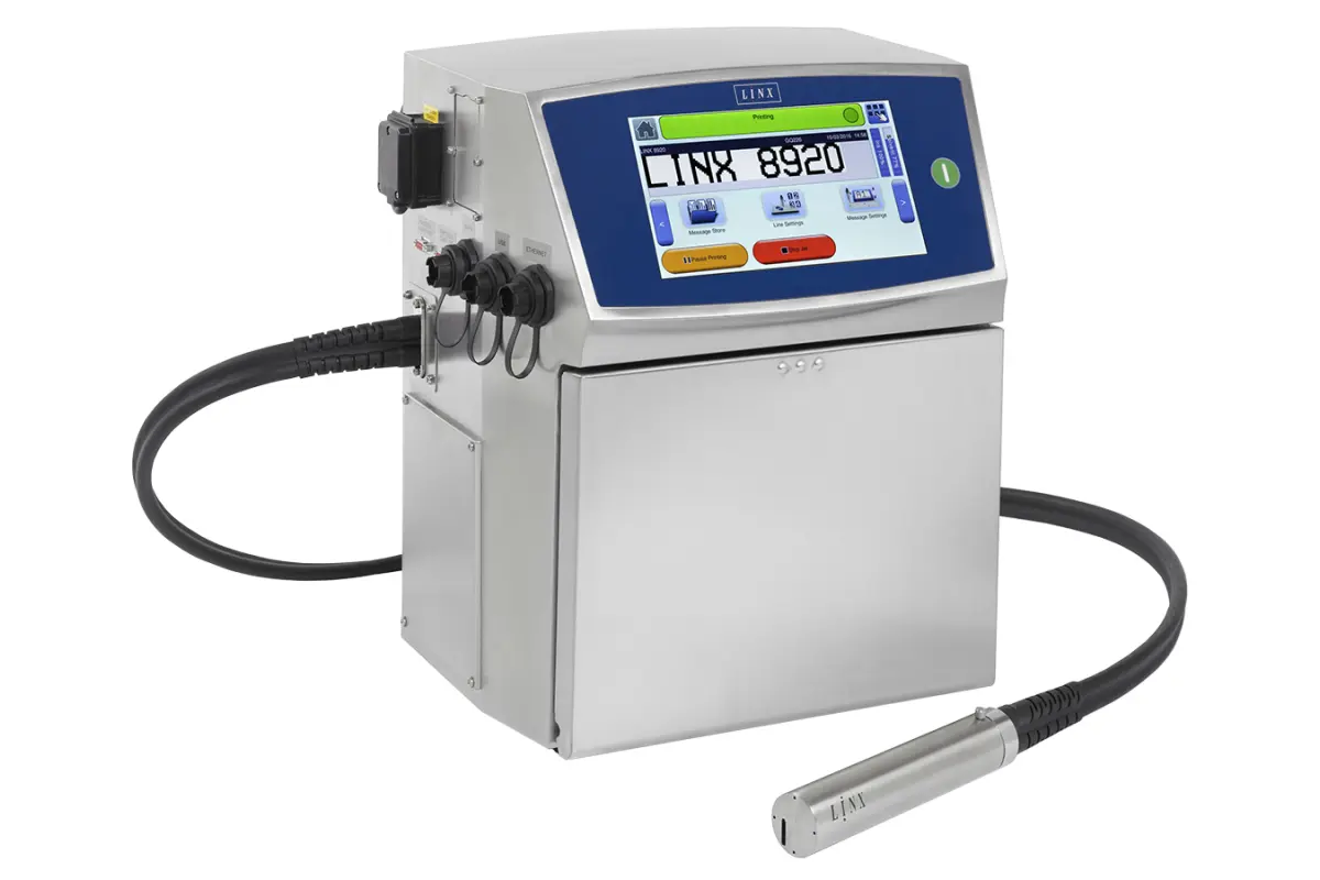 Linx 8920 Continuous Inkjet Drucker von vorne rechts