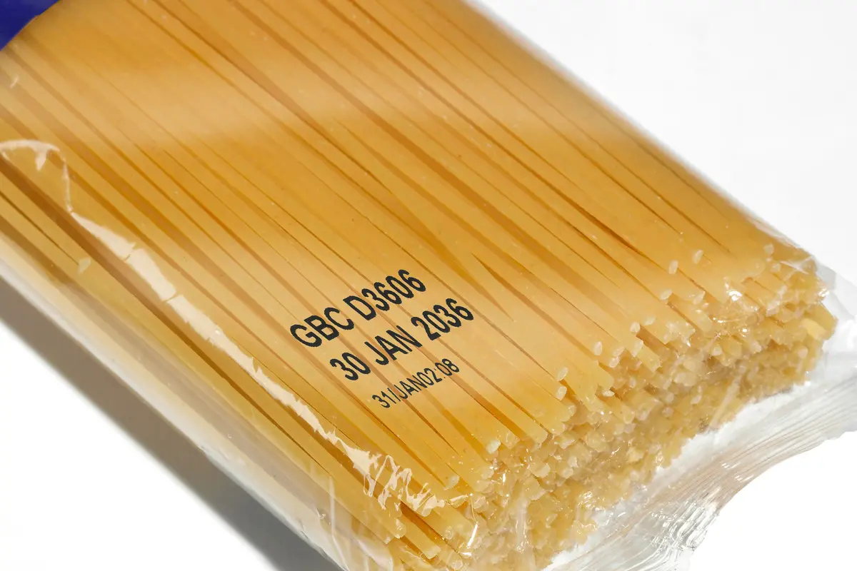 Best-before date printed on packaging film