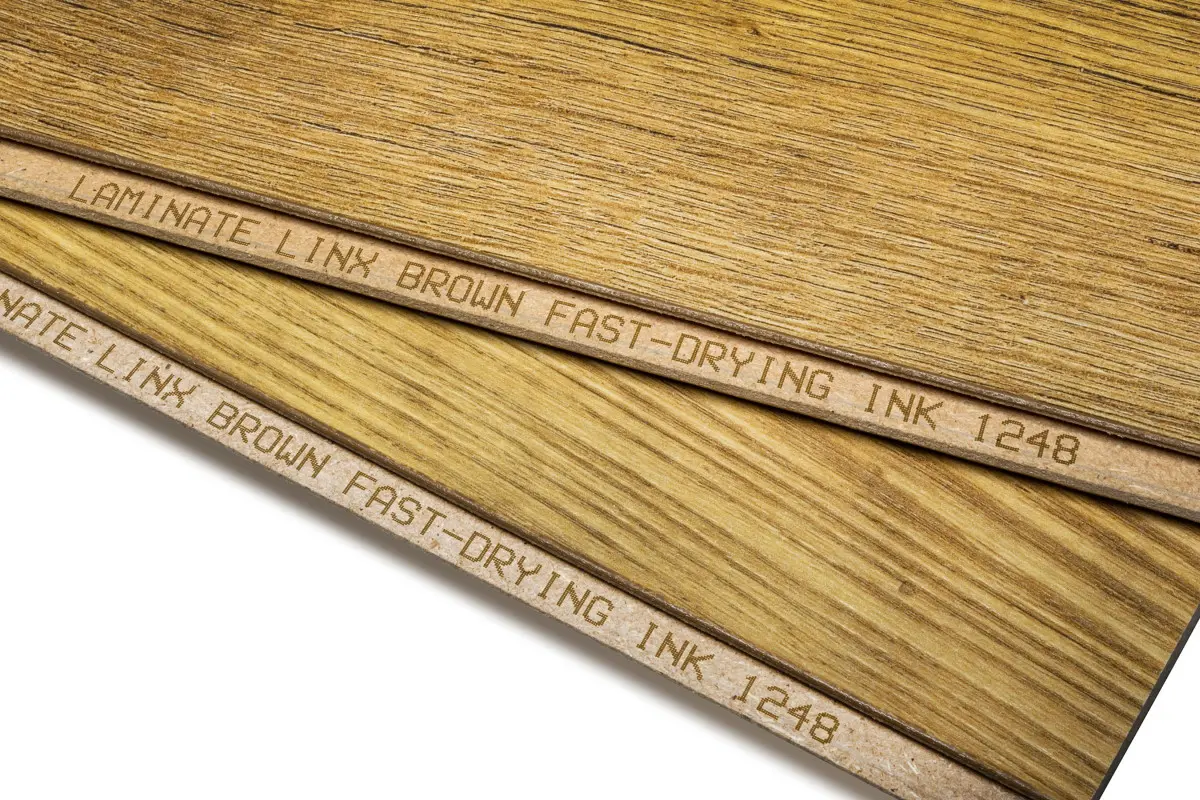 Wood marked with inkjet printing