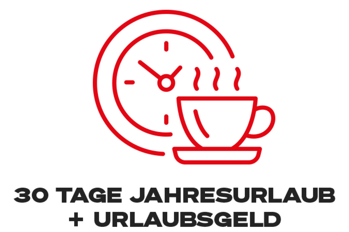 Benefit Piktogramm 30 Tage Jahresurlaub + Urlaubsgeld