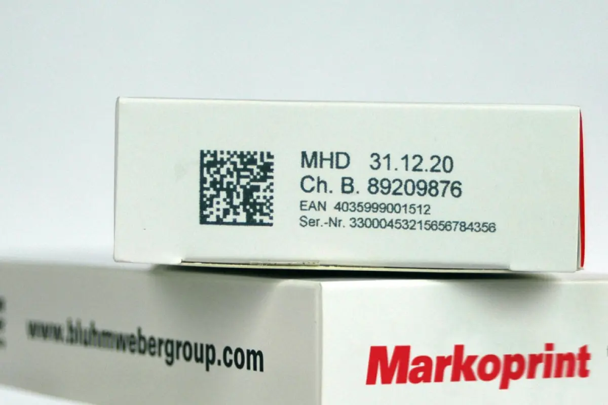 Markoprint HP Codierung Faltschachtel ohne iJET mit Datamatrix Seriennummer